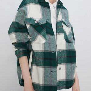 Zara Green Flannel Shacket. Size XS.